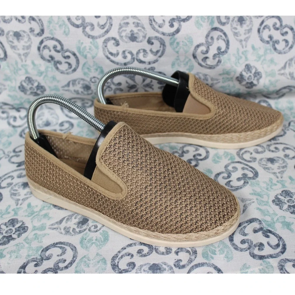 ESPRIT Women's Tan Knit‎ Slip On Espadrille Flats Size 7.5